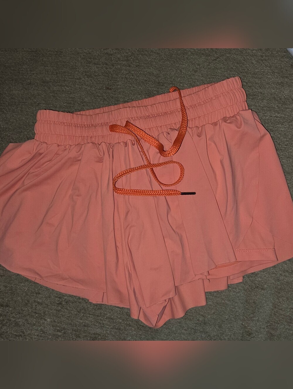 2 in 1 Flowy Running Shorts for Women Athletic Womens Cutoffs Small Coral